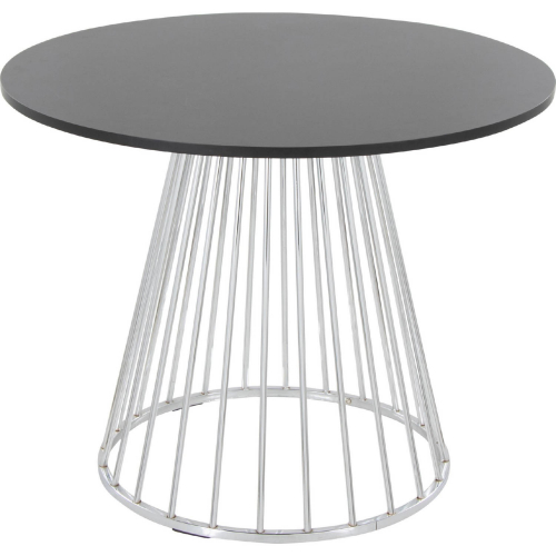 Canary Cosmo Dining Table in Silver Metal & Black MDF